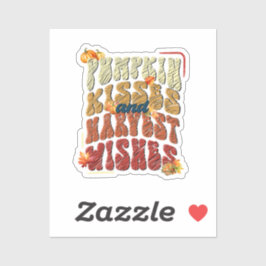 カボチャキスと収穫願い、秋の秋 シール