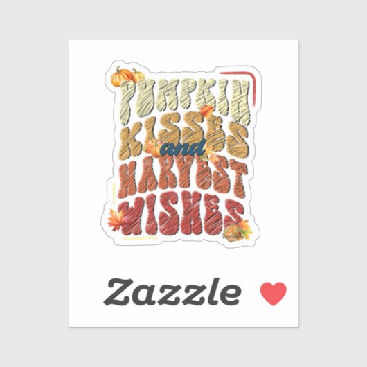 カボチャキスと収穫願い、秋の秋 シール (シート)