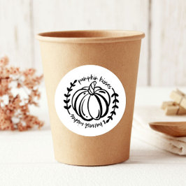 カボチャキス収穫願い感謝祭 ラウンドシール