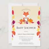 カボチャキツネ秋ベビーシャワー招待状 招待状 (正面)