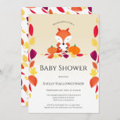 カボチャキツネ秋ベビーシャワー招待状 招待状 (正面/裏面)