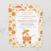 カボチャキャリッジベビーカーのベビーシャワー招待状 招待状 (正面/裏面)