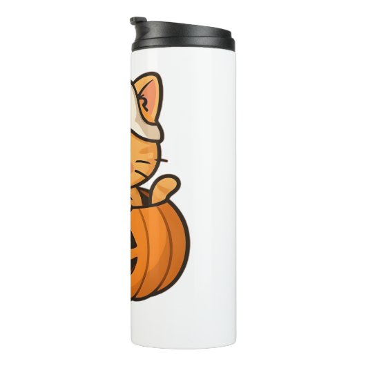 カボチャクラシックのTシャツの中のハロウィン子猫 タンブラー (回転右)