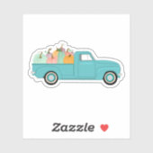 カボチャクラシックンステッカー付き青いトラック シール (シート)