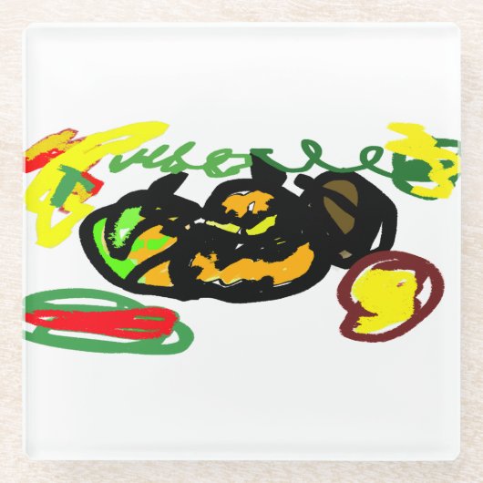 カボチャクールン ガラスコースター (正面)