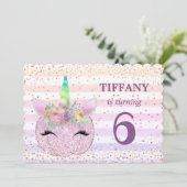 カボチャグリッターユニコーンガールズ6thバースデーパーティー 招待状 (スタンド正面)