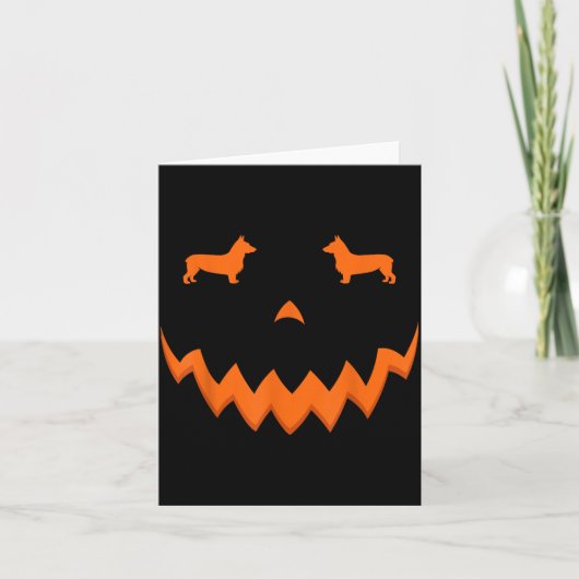 カボチャコーギーハロウィンフェイス カード (正面)