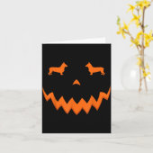 カボチャコーギーハロウィンフェイス カード (黄色い花)