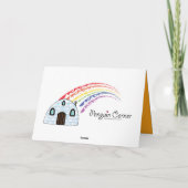 カボチャコーヒーおよび御馳走が付いている幸せな秋カード シーズンカード (裏面)