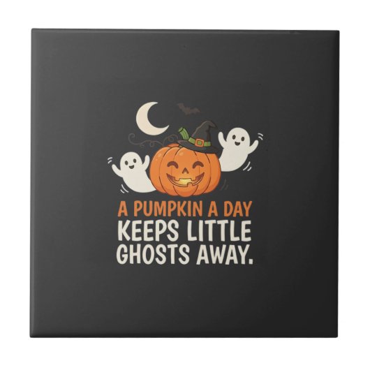 カボチャゴーストハロウィーン引用デザイン1 タイル (正面)