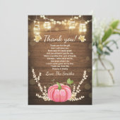 カボチャサンキューカード素朴秋ベビーシャワー サンキューカード (スタンド正面)