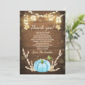 カボチャサンキューカード素朴秋ベビーシャワー サンキューカード (スタンド正面)