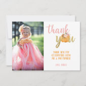 カボチャサンキューフォトカードガール(プレイド) 招待状 (正面)