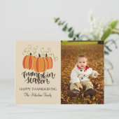 カボチャシーズン幸せな感謝祭の写真 シーズンカード (スタンド正面)