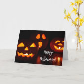 カボチャジャックOのランタンのハロウィンの挨拶状 カード (黄色い花)