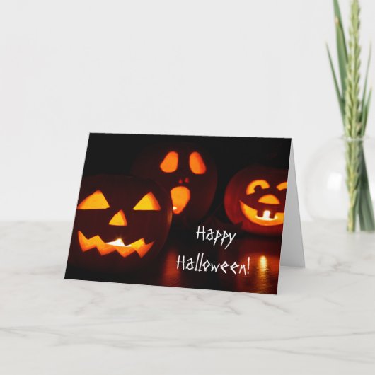 カボチャジャックOのランタンのハロウィンの挨拶状 カード (正面)