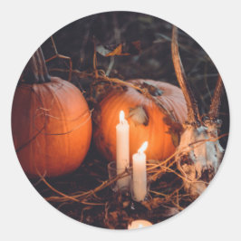 カボチャスカルハロウィーンステッカー ラウンドシール