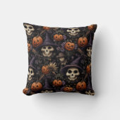 カボチャスカルフラワーハロウィーン クッション (正面)