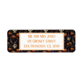 カボチャスカルフラワーハロウィーン ラベル