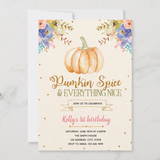 カボチャスパイスおよびすべて素晴らしい招待 招待状 (正面)