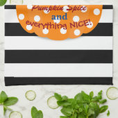 カボチャスパイスのストライプのな台所タオル キッチンタオル (折り畳み)