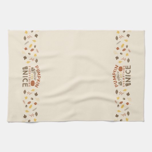 カボチャスパイスの印刷の秋の台所タオル キッチンタオル (横)