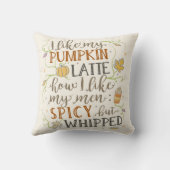 カボチャスパイスの女性の秋のおもしろいなラテのユーモア クッション (裏面)