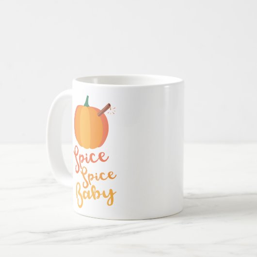 カボチャスパイスの"スパイスのスパイスのベビー"のマグ コーヒーマグカップ (正面左)
