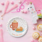 カボチャスパイスラテおよびパイベビーシャワーの供給 ペーパープレート (パーティー)