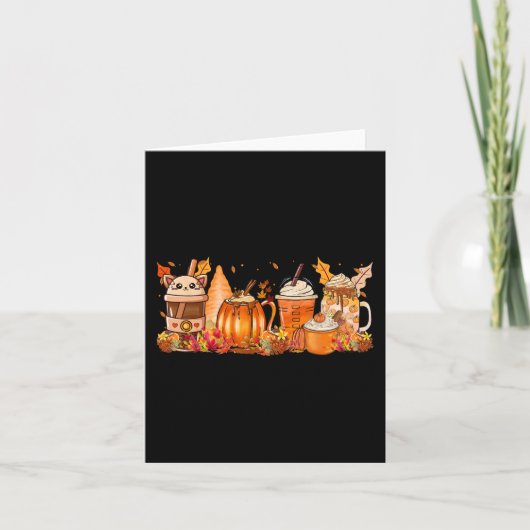 カボチャスパイス秋コーヒーホットティーオータムハーベストW カード (正面)
