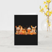 カボチャスパイス秋コーヒーホットティーオータムハーベストW カード (黄色い花)