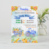 カボチャトラクタバーチャルベビーシャワー招待状 招待状 (スタンド正面)