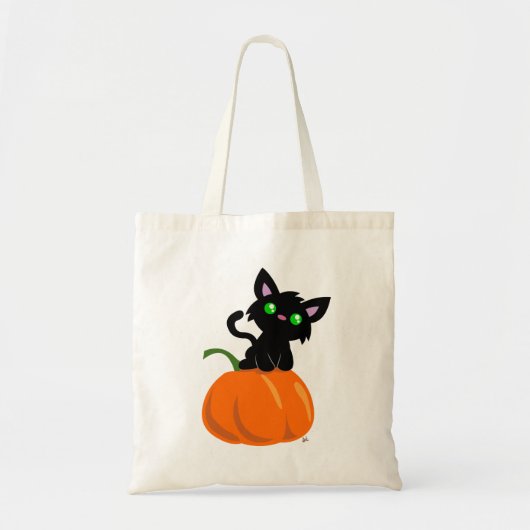 カボチャトートバックの猫 トートバッグ (正面)