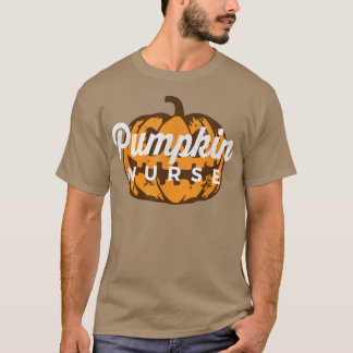 カボチャナースハロウィーントリックまたはトリート幽霊のよく出るRN Tシャツ
