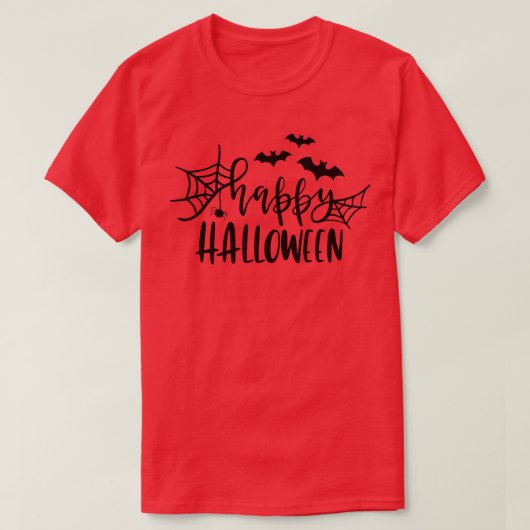 カボチャハッピーハローウィンこうもりパーティー Tシャツ (デザイン正面)