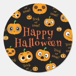 カボチャハッピーハローウィントリックオアトリート ラウンドシール