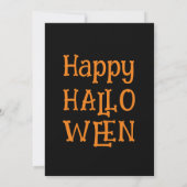 カボチャハッピーハローウィン衣装パーティーブラックオレンジ 招待状 (裏面)