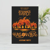 カボチャハッピーハローウィン衣装パーティー黒い手 招待状 (スタンド正面)