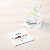 カボチャハッピーハローウィン パーソナライズされた スクエアペーパーコースター (インサイチュ)