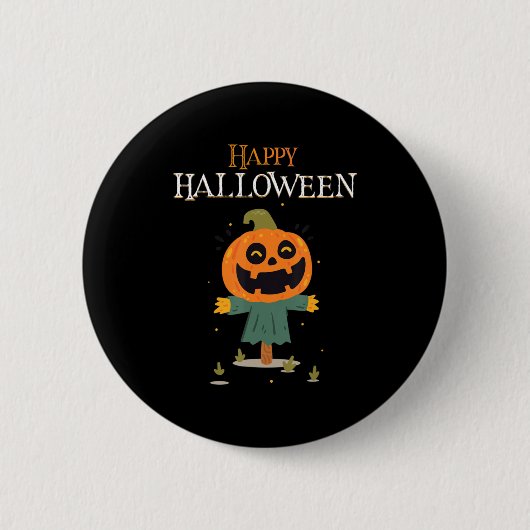 カボチャハッピーハローウィン 缶バッジ (正面)