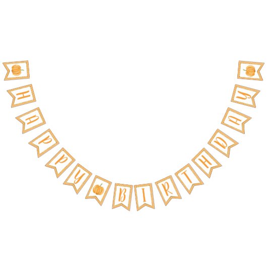 カボチャハッピーバースデーバナーボーイオレンジドット バンティングフラッグ (全)