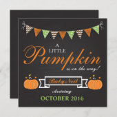 カボチャハロウィンの秋の妊娠の発表カード 案内状 (正面/裏面)