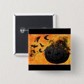 カボチャハロウィン 缶バッジ (正面&裏面)