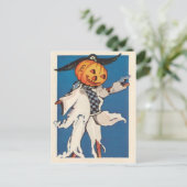 カボチャハロウィーンのカボチャのちょうちんかかしクロウ ポストカード (スタンド正面)
