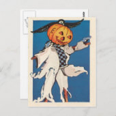 カボチャハロウィーンのカボチャのちょうちんかかしクロウ ポストカード (正面/裏面)
