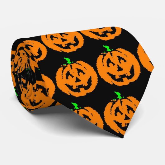 カボチャハロウィーンのカボチャのちょうちんのタイ ネクタイ (ロール)