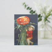 カボチャハロウィーンのカボチャのちょうちんコーンストークボーイ ポストカード (スタンド正面)