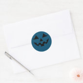 カボチャハロウィーンのカボチャのちょうちん顔と女の子まつげ ラウンドシール (封筒)