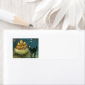 カボチャハロウィーンのカボチャのちょうちん黒猫クレセントムーン ラベル (インサイチュ)