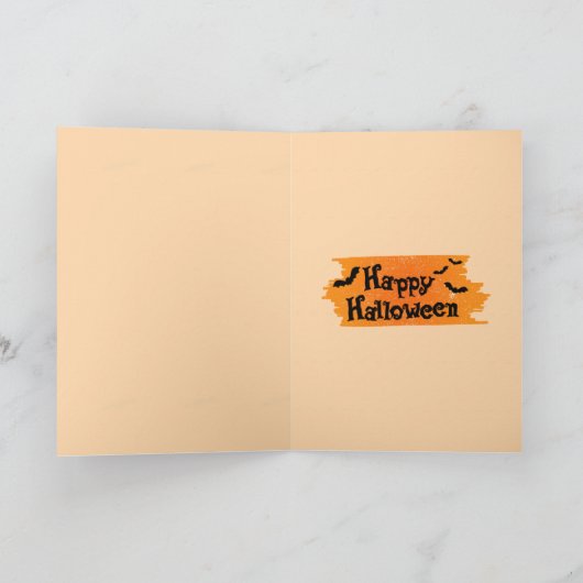 カボチャハロウィーンカードでかわいい黒い子猫 カード (内部)